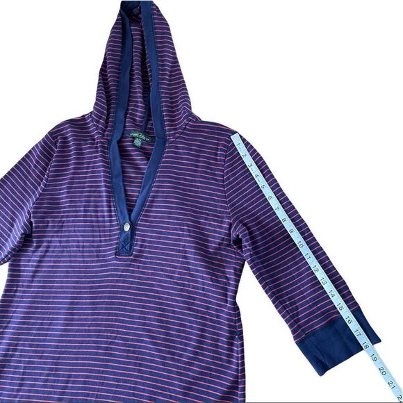 LRL Ralph Lauren Hoodie Sweater Striped Dress Sz XLARGE - Picture 9 of 12